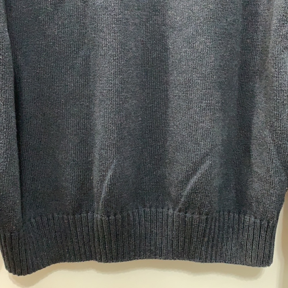 Alex Cannon 1/4 Zip Black Blue Tan Diamond Argyle Knit Pullover Cotton Sweater M - Picture 16 of 17